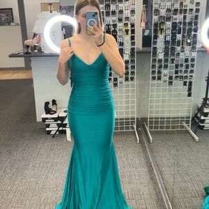 Prom Dress ~ Green Mermaid Satin